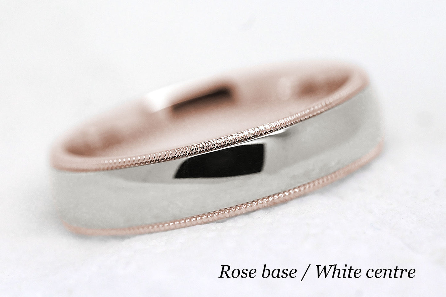 5mm Gold Plain Polished with Milgrain Wedding Band for Men and Women | AT-0026