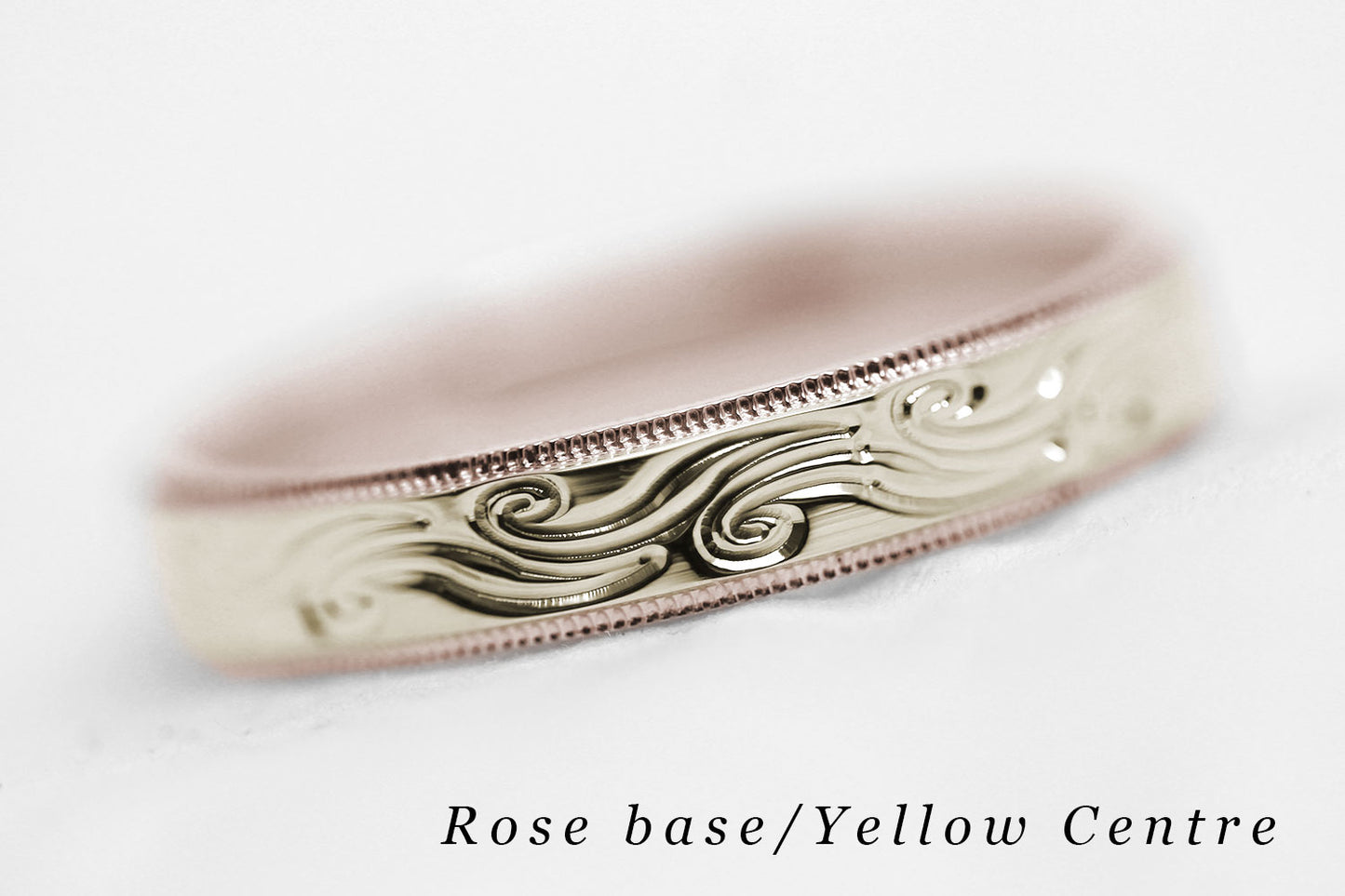 4mm Gold Wedding Band with Swirls Design for Men and Women | AT-6242