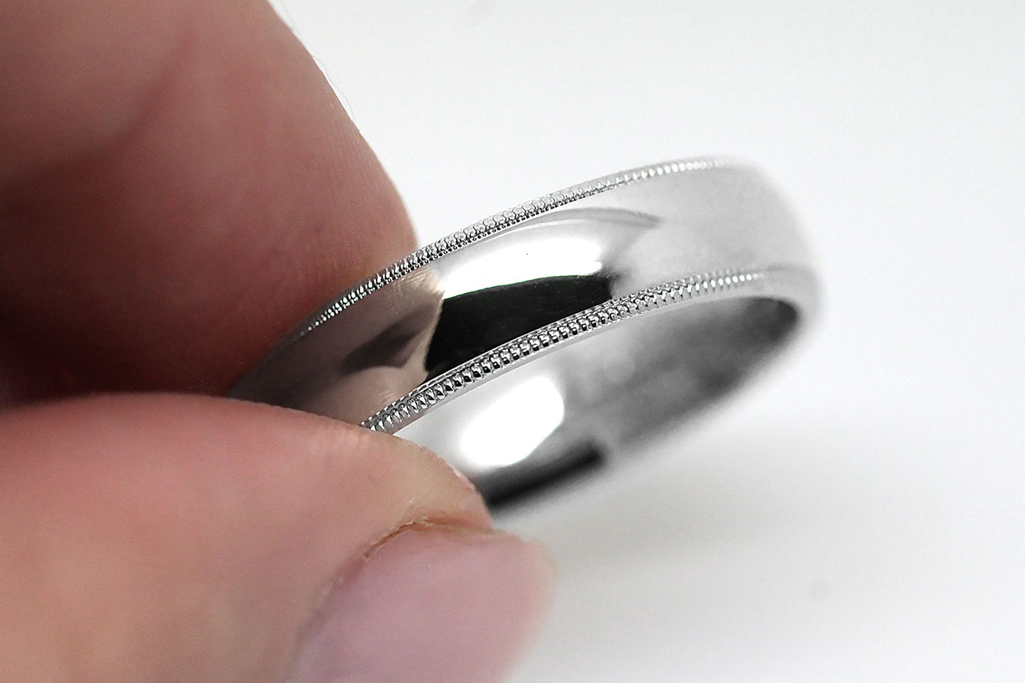 5mm 925 Silver Plain Polished with milgrain Wedding Band for Men and Women | AT-0026