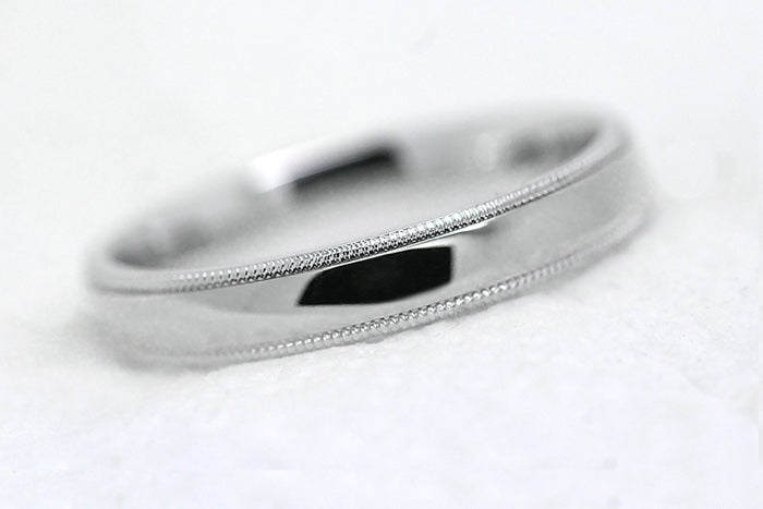 3mm Polished 925 Sterling Silver Wedding Band for Women & Men, Milgrain Edge | AT-0026