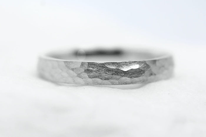 3mm Hammered Wedding Band for Men and Women Low Dome Profile in 925 Sterling Silver | T-0026