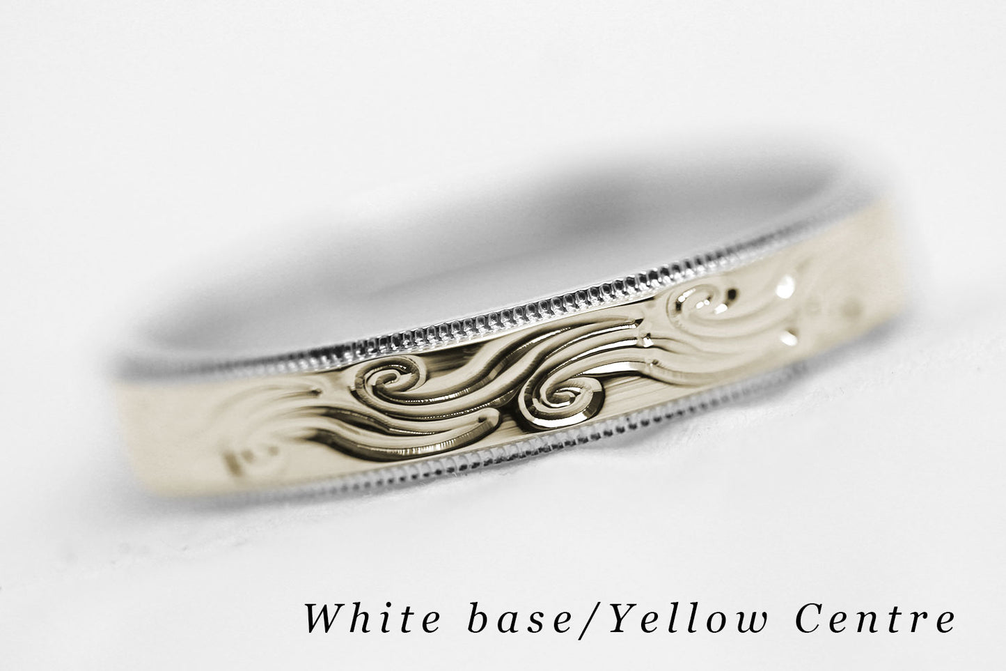 4mm Gold Wedding Band with Swirls Design for Men and Women | AT-6242