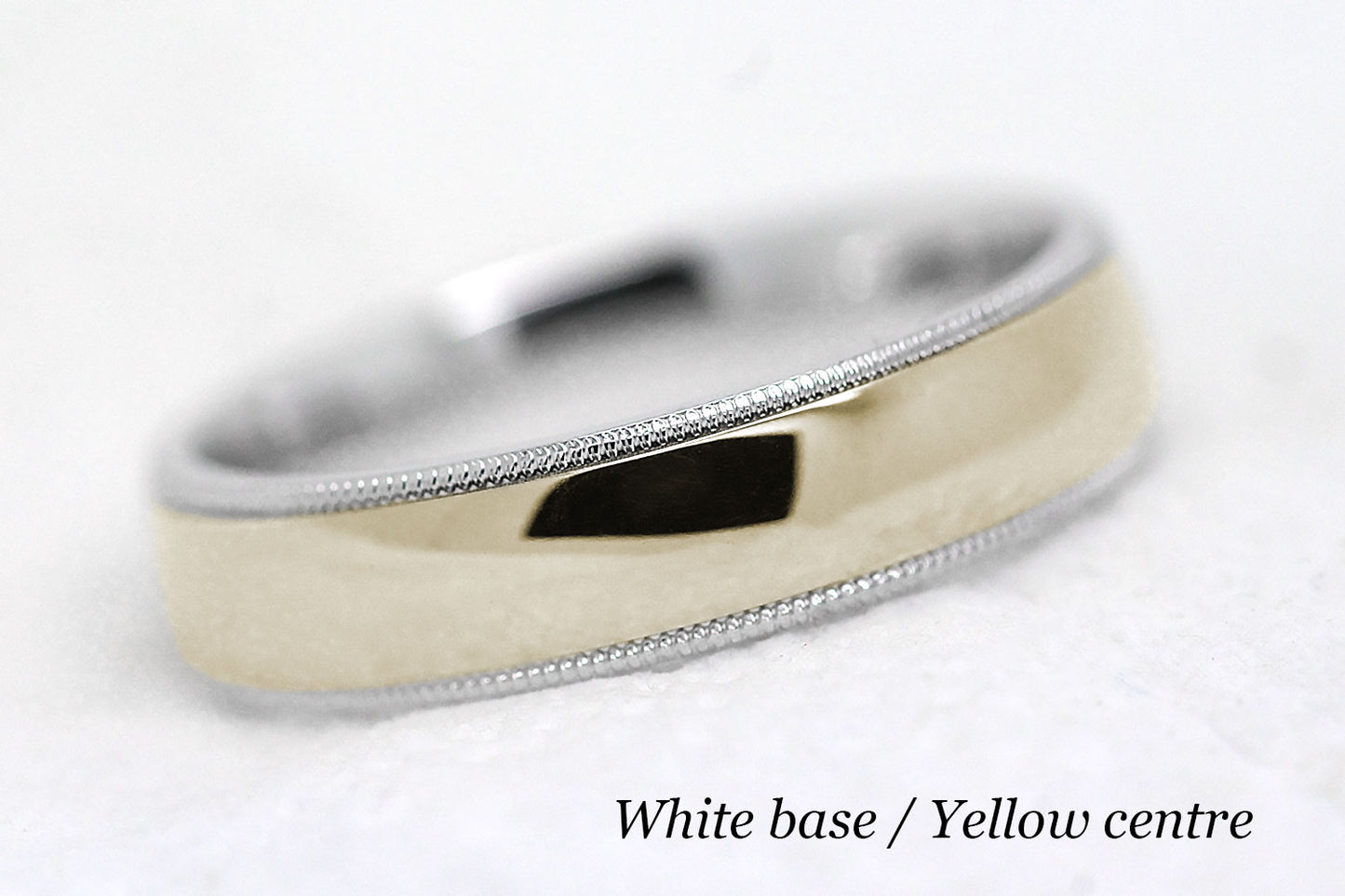 5mm Gold Plain Polished with Milgrain Wedding Band for Men and Women | AT-0026