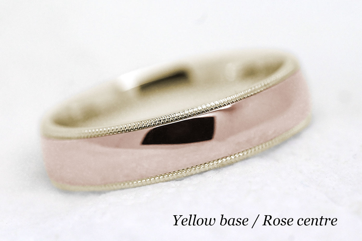 5mm Gold Plain Polished with Milgrain Wedding Band for Men and Women | AT-0026