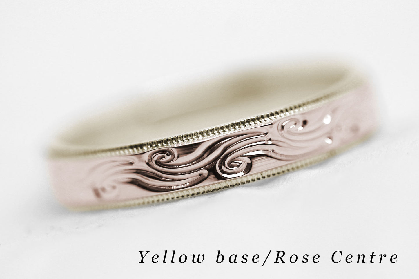 4mm Gold Wedding Band with Swirls Design for Men and Women | AT-6242