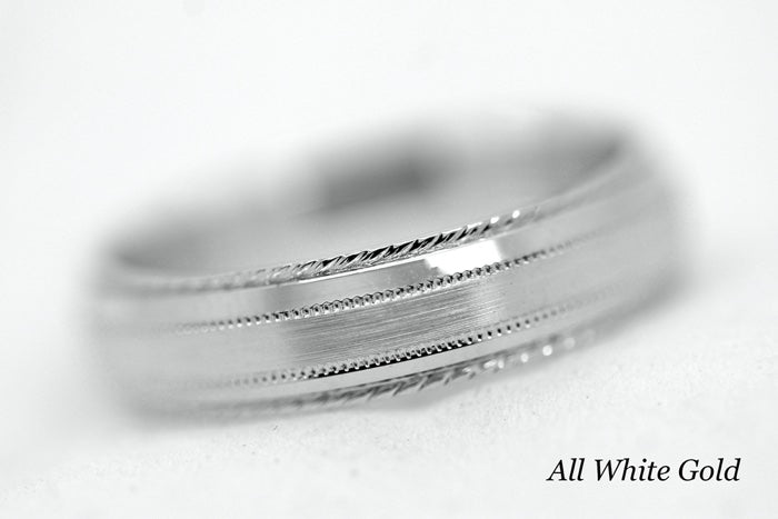 5mm Gold Brushed with Twisted Edge Wedding Band for Men and Women | T-0028