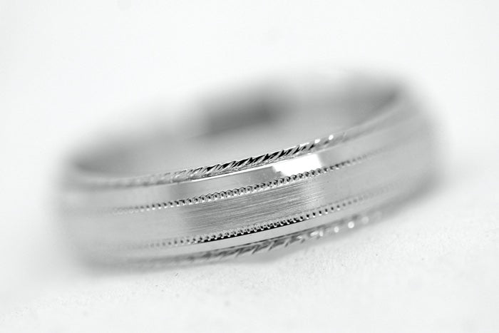 5mm 925 Silver Brushed with Twisted Edge Wedding Band for Men and Women | T-0028