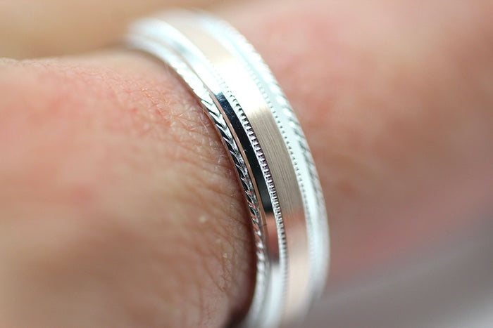 5mm Gold Brushed with Twisted Edge Wedding Band for Men and Women | T-0028