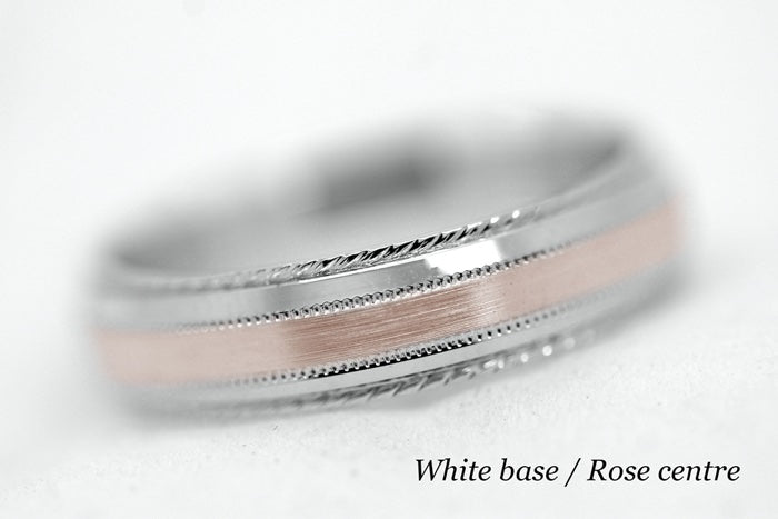 5mm Gold Brushed with Twisted Edge Wedding Band for Men and Women | T-0028