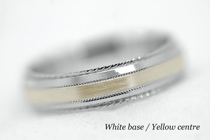5mm Gold Brushed with Twisted Edge Wedding Band for Men and Women | T-0028