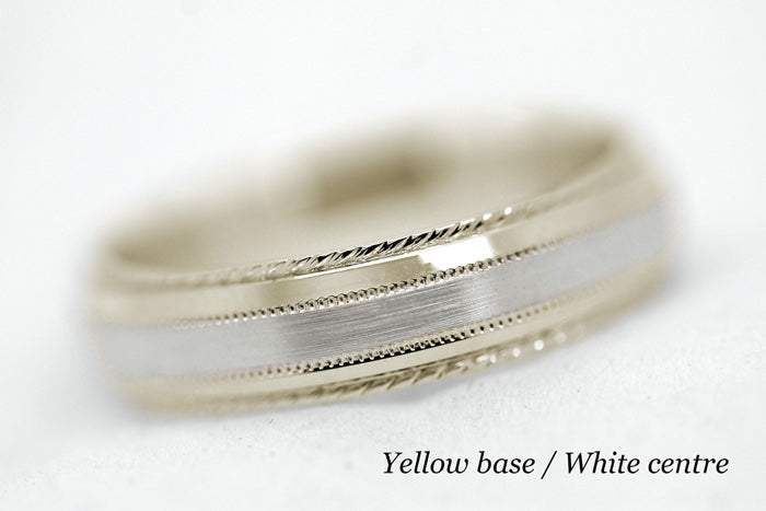 5mm Gold Brushed with Twisted Edge Wedding Band for Men and Women | T-0028