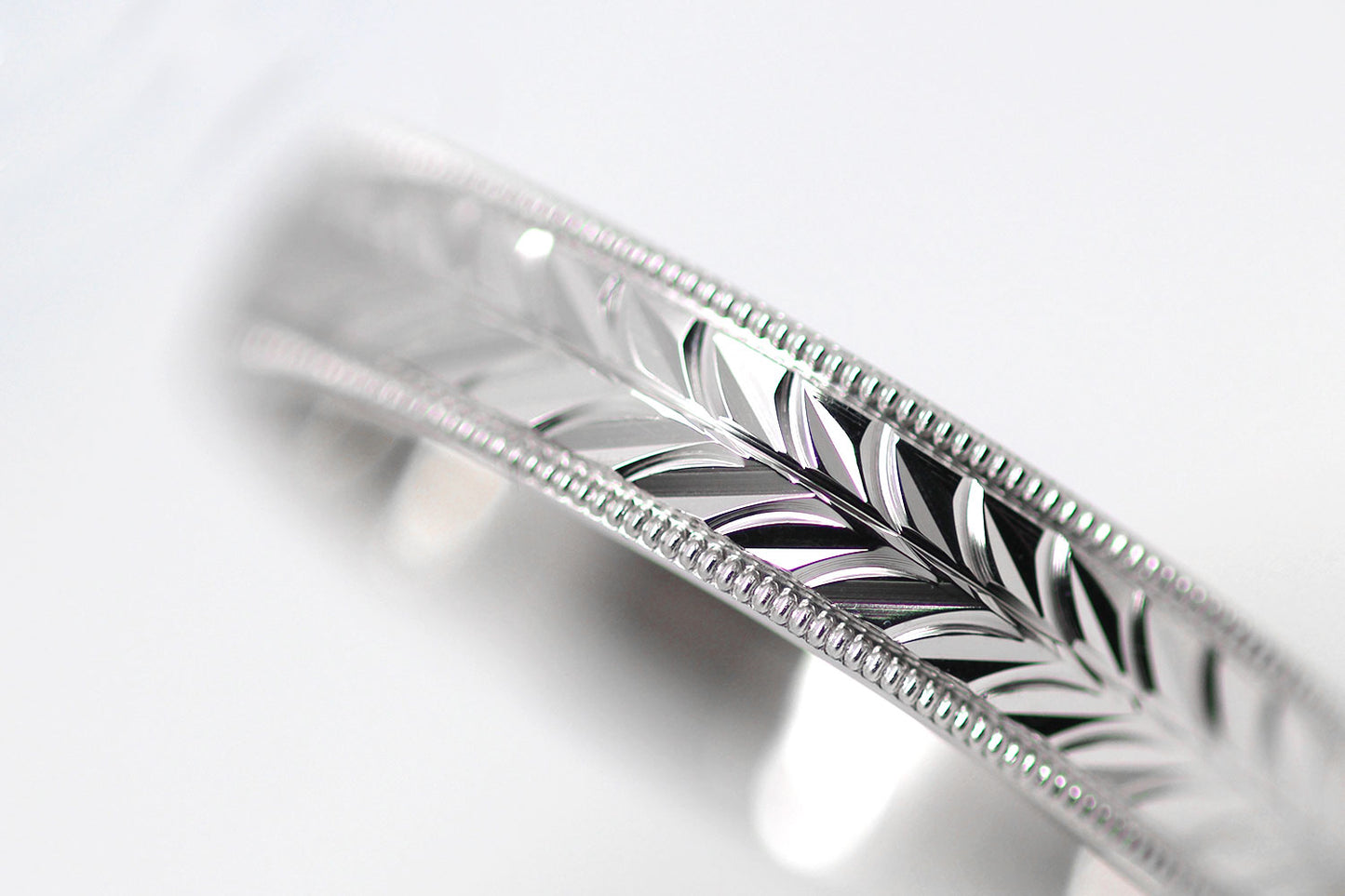 5mm 925 Silver Leafy Floral Design with Milgrain Wedding Band for Men and Women | AT-0032
