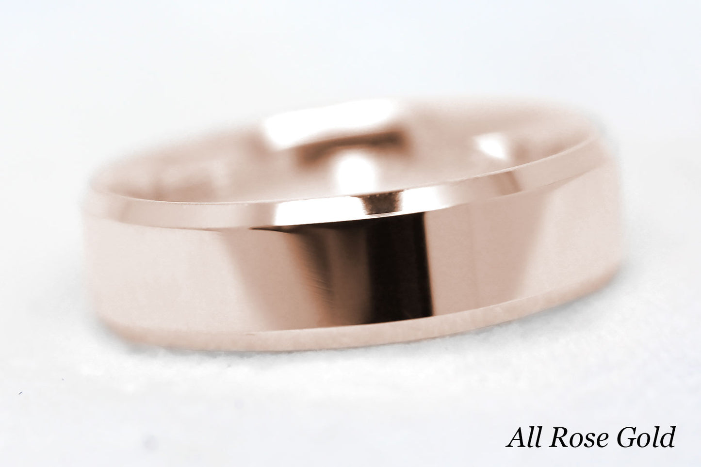 6mm Gold Beveled Polished Wedding Band for Men and Women | T-0035