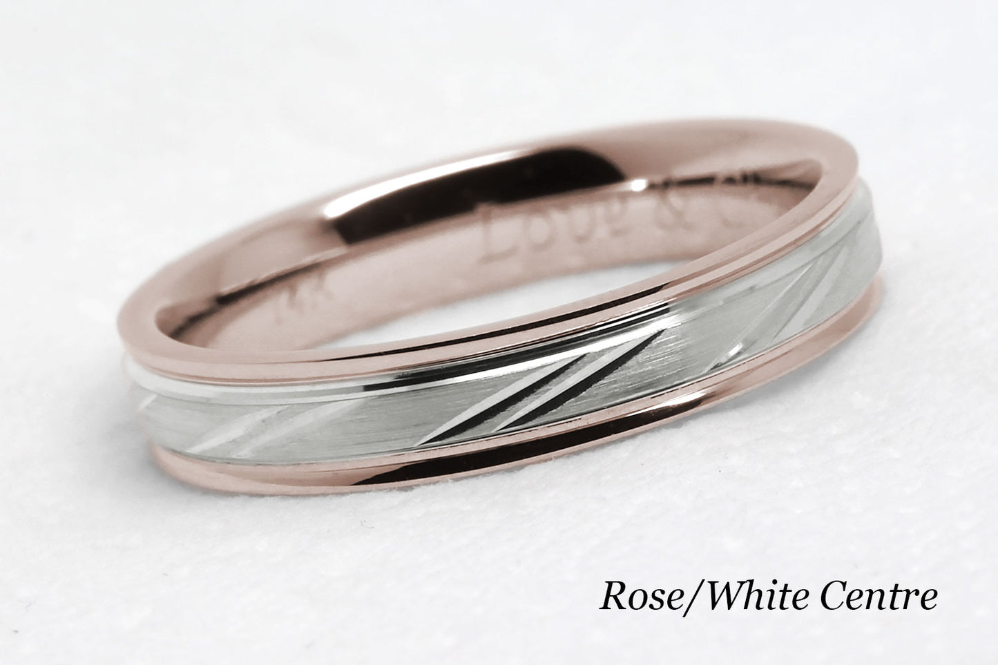 4mm Gold Wedding Band with Diagonal Design for Men and Women | AT-4127