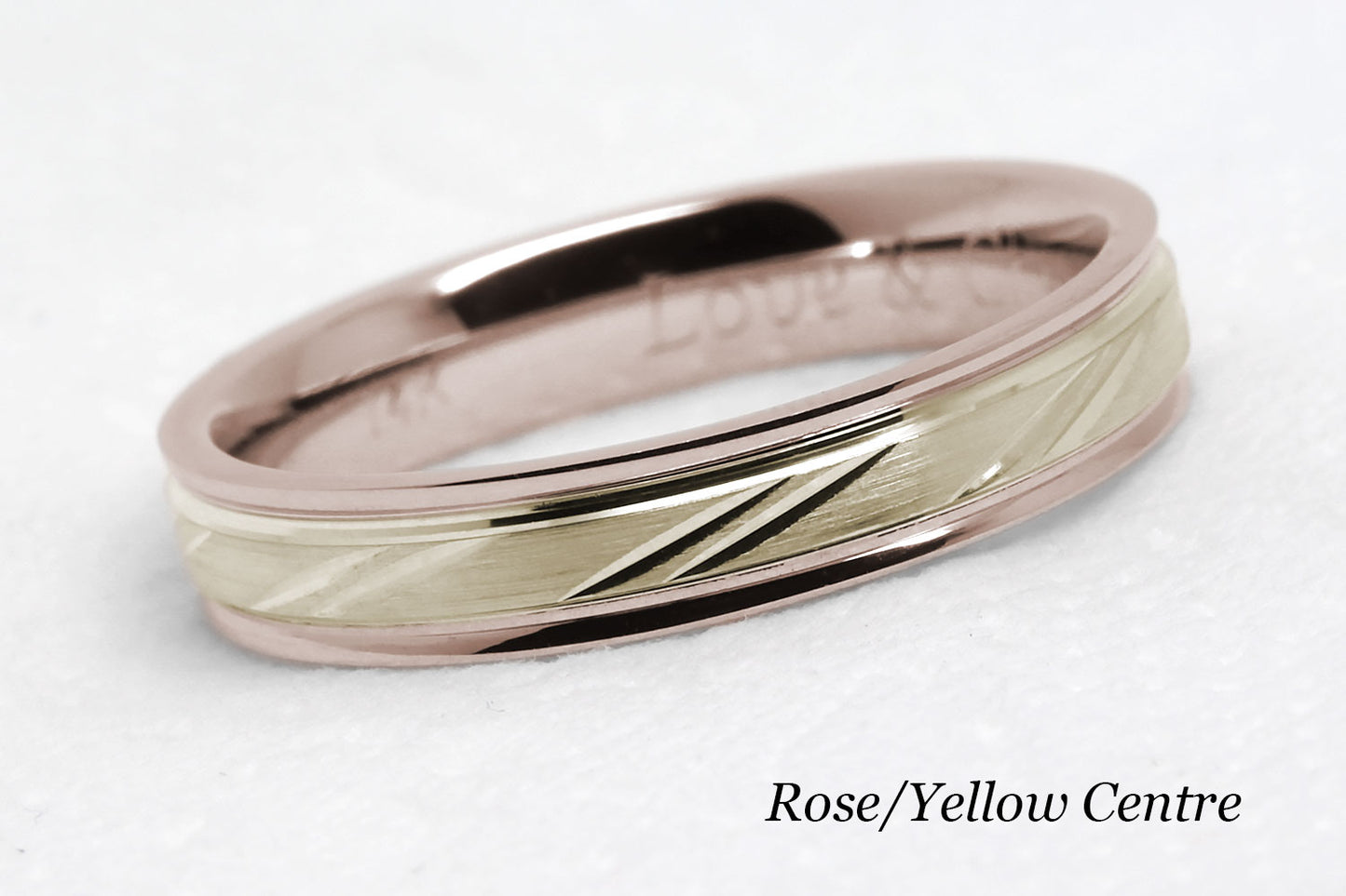 4mm Gold Wedding Band with Diagonal Design for Men and Women | AT-4127