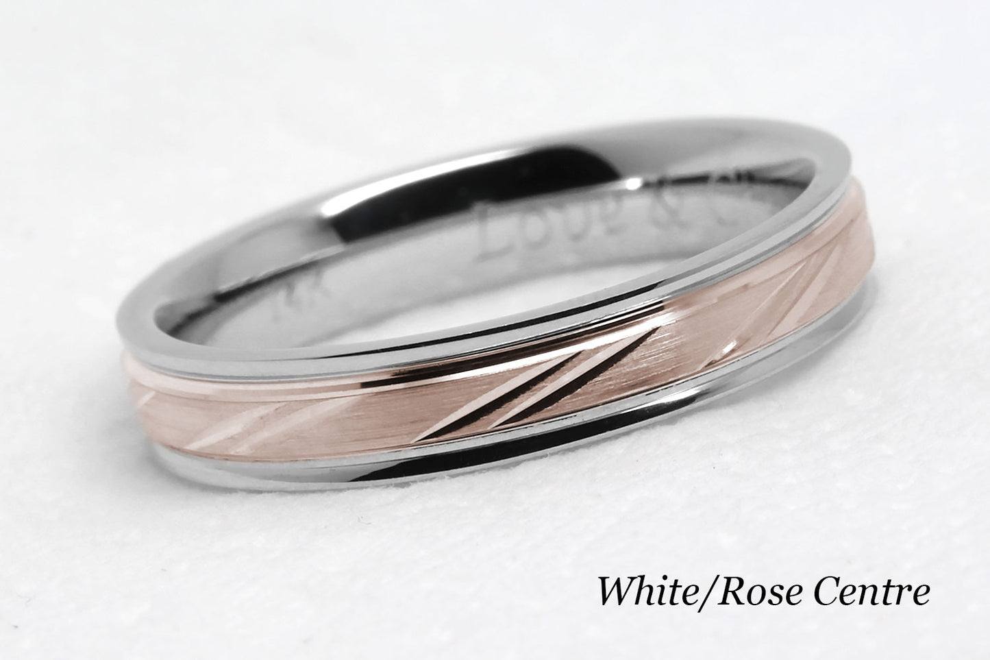 4mm Gold Wedding Band with Diagonal Design for Men and Women | AT-4127
