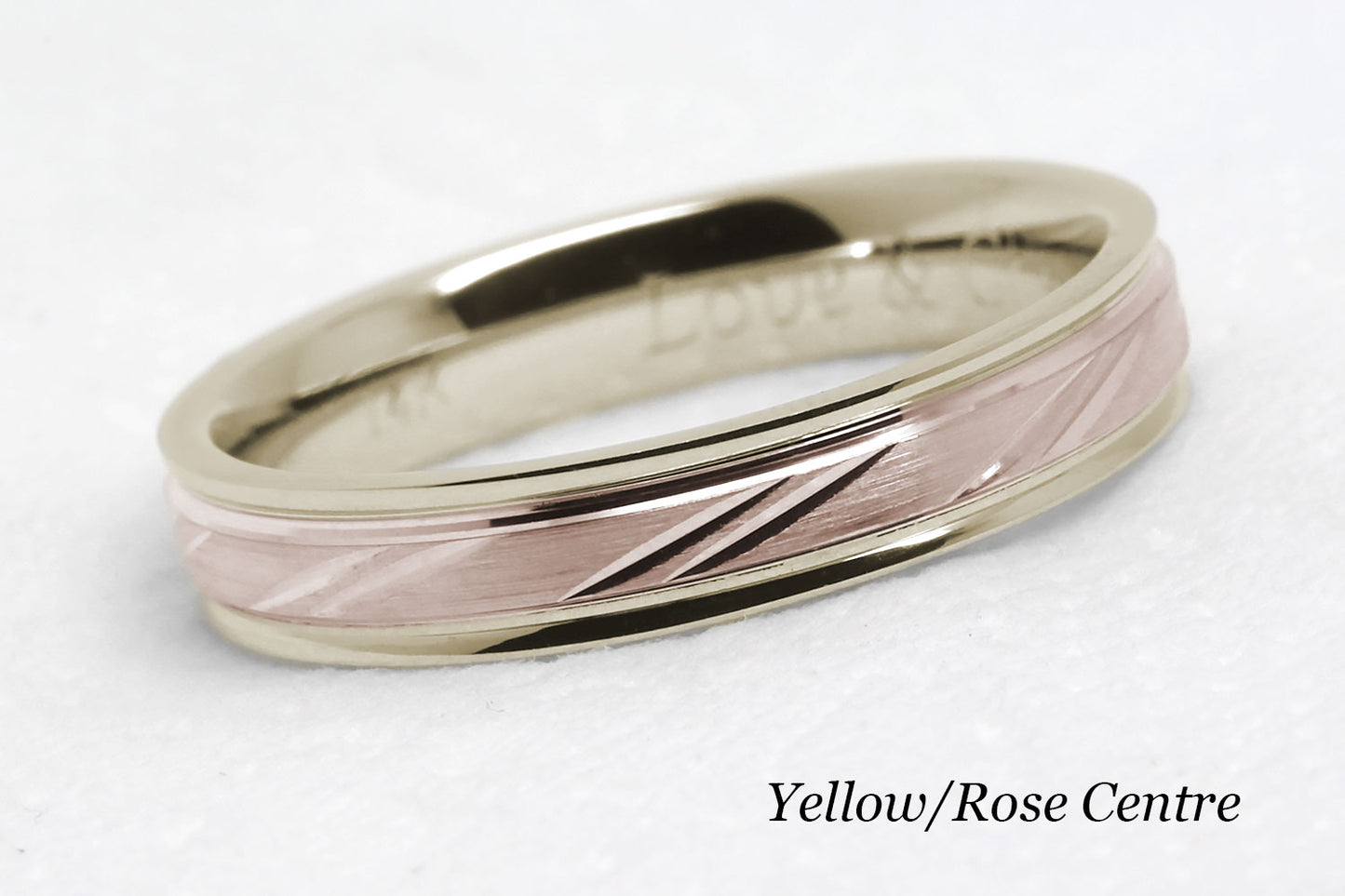 4mm Gold Wedding Band with Diagonal Design for Men and Women | AT-4127