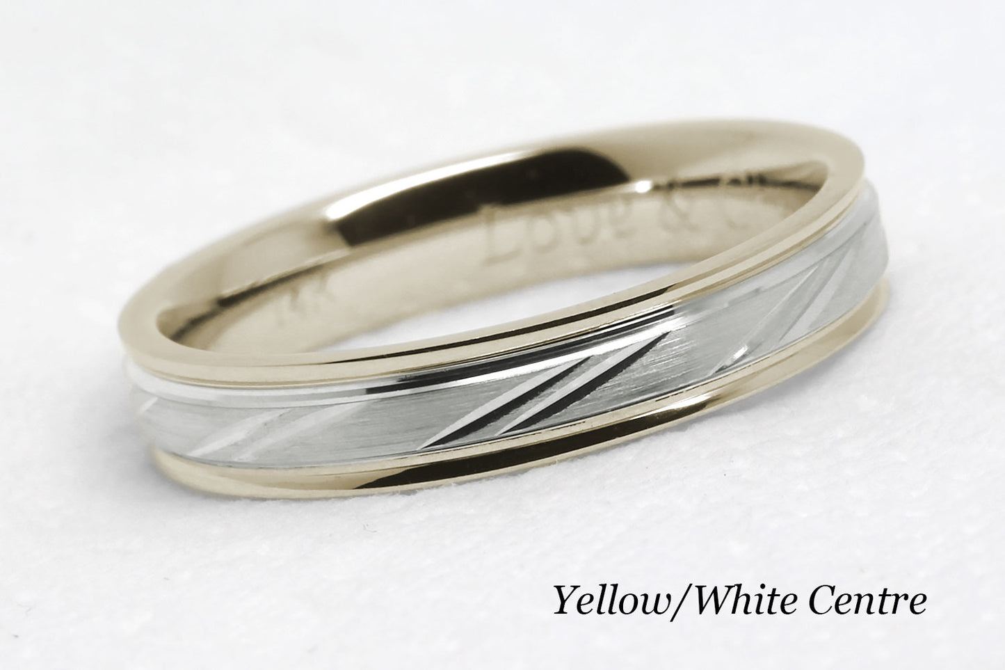 4mm Gold Wedding Band with Diagonal Design for Men and Women | AT-4127