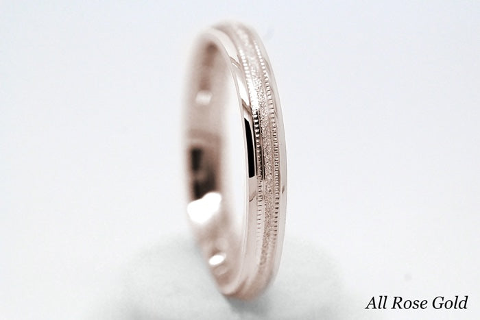 3mm Gold Simple Sparkly Wedding Band for Women and Men
