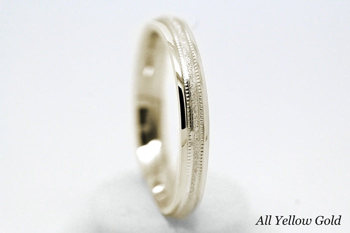 3mm Gold Simple Sparkly Wedding Band for Women and Men