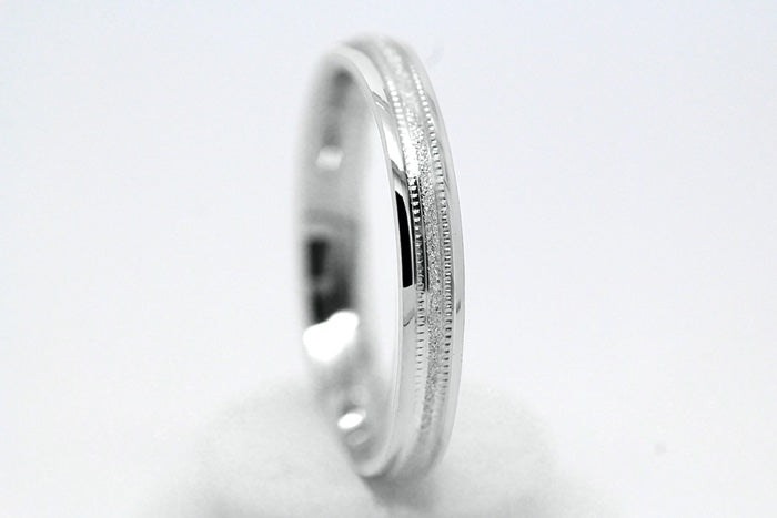 3mm Simple Sparkly Wedding Band for Women in 925 Sterling Silver | T-6010-SF