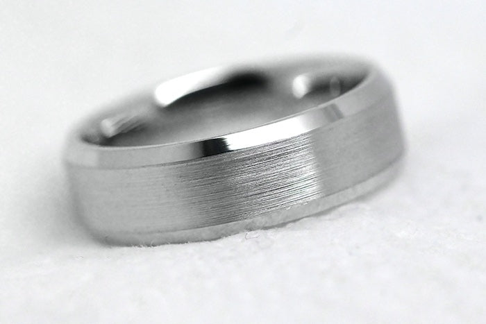 6mm 925 Silver Beveled Brushed Wedding Band for Men and Women | 6034