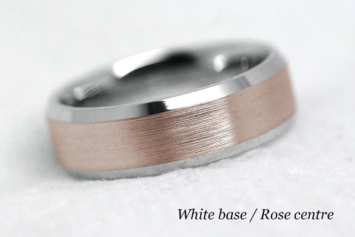 6mm Gold Beveled Brushed Wedding Band for Men and Women | 6034