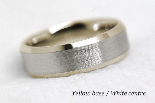 5mm Gold Beveled Brushed Wedding Band For Men and Women | AT-6034