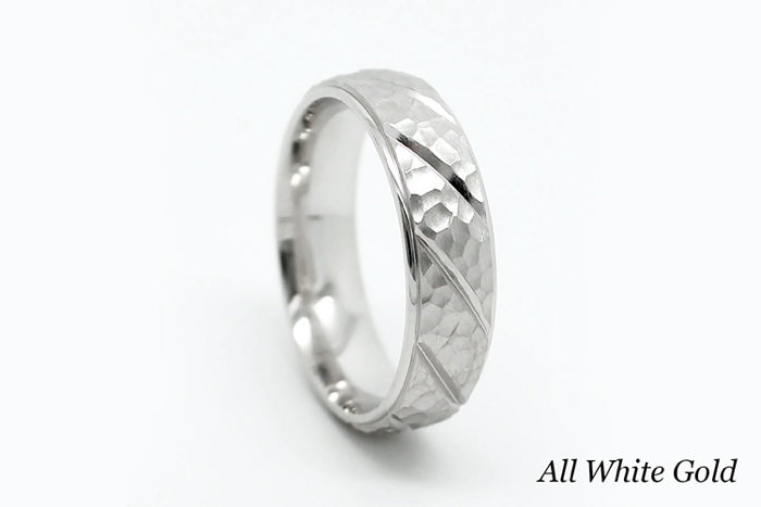 6mm Gold Classic Hammered Wedding Band for Men and Women | 6137