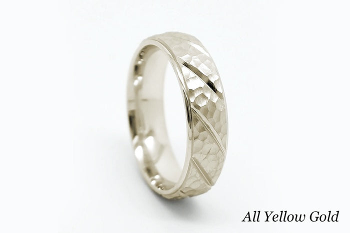 6mm Gold Classic Hammered Wedding Band for Men and Women | 6137