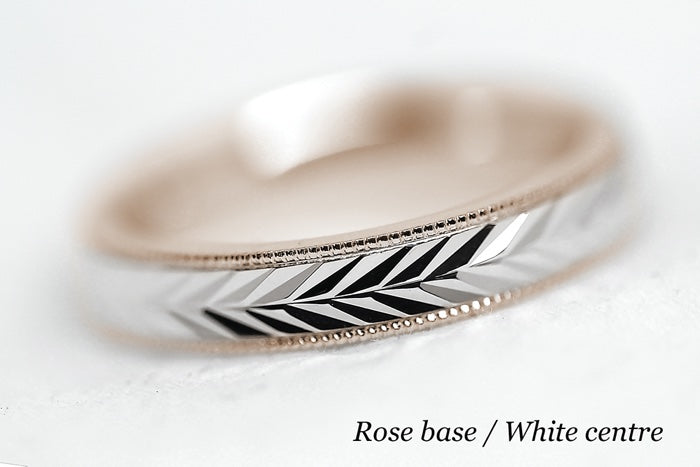 3mm Solid Gold Wedding Band for Women Wheat design Faceted | AT-6262