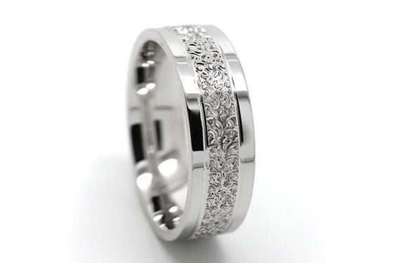 6mm 925 Silver Filigree Engraved Wedding Band for Men and Women | 6550
