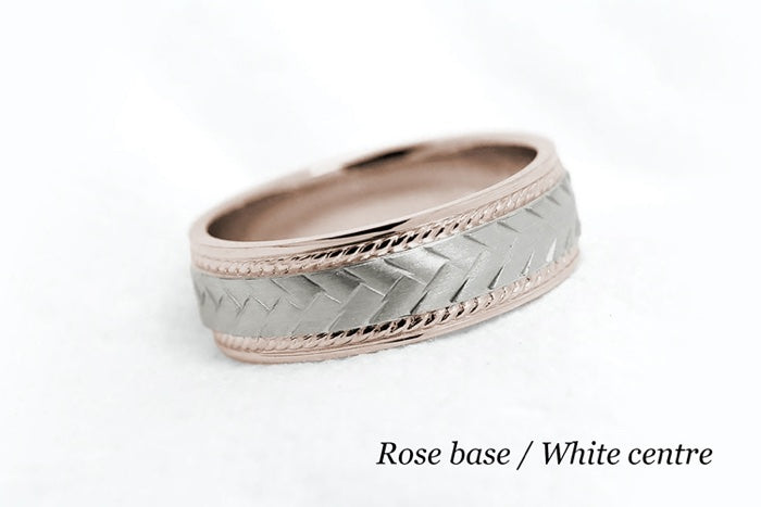6mm Gold Braided Wedding Band for Men and Women with Twisted Milgrain | AT-6672