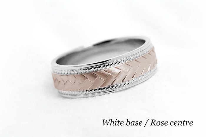 6mm Gold Braided Wedding Band for Men and Women with Twisted Milgrain | AT-6672