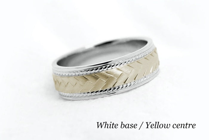 6mm Gold Braided Wedding Band for Men and Women with Twisted Milgrain | AT-6672