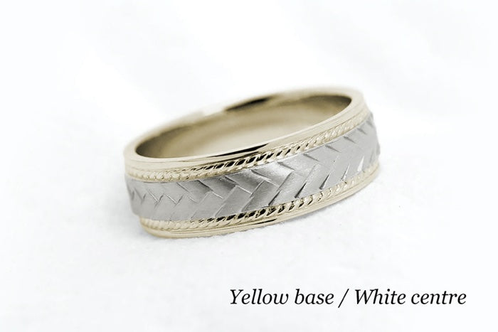 6mm Gold Braided Wedding Band for Men and Women with Twisted Milgrain | AT-6672