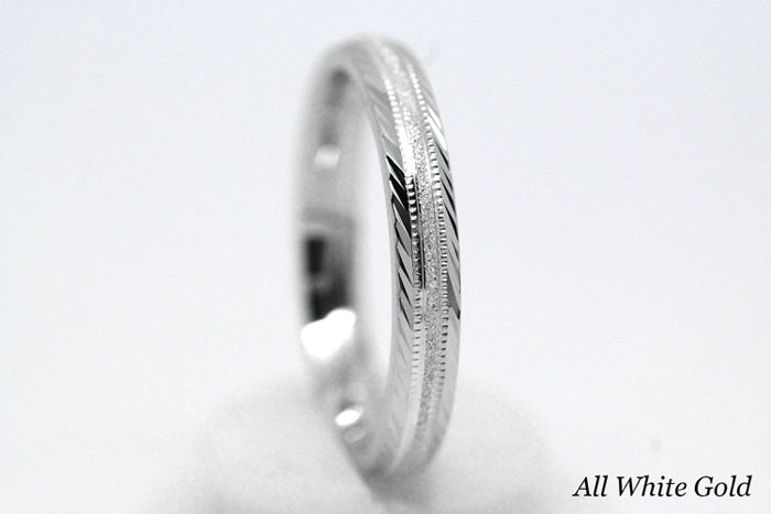 3mm Gold Wedding Band for Men and Women with Filigree Edge | T-6673