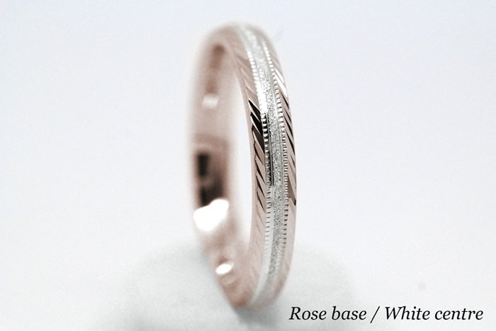 3mm Gold Wedding Band for Men and Women with Filigree Edge | T-6673