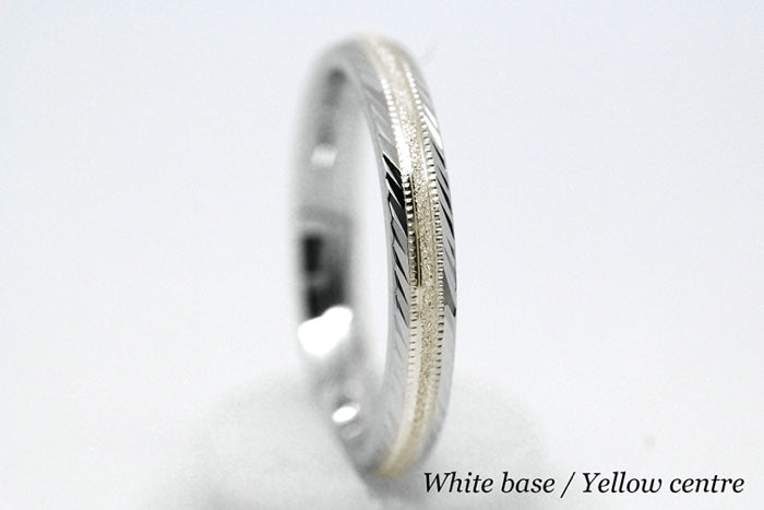3mm Gold Wedding Band for Men and Women with Filigree Edge | T-6673