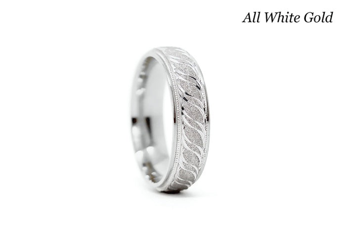 6mm Gold Filigree Sparkly Wedding Band for Men and Women | 6674