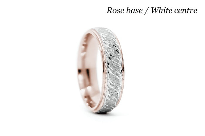 6mm Gold Filigree Sparkly Wedding Band for Men and Women | 6674