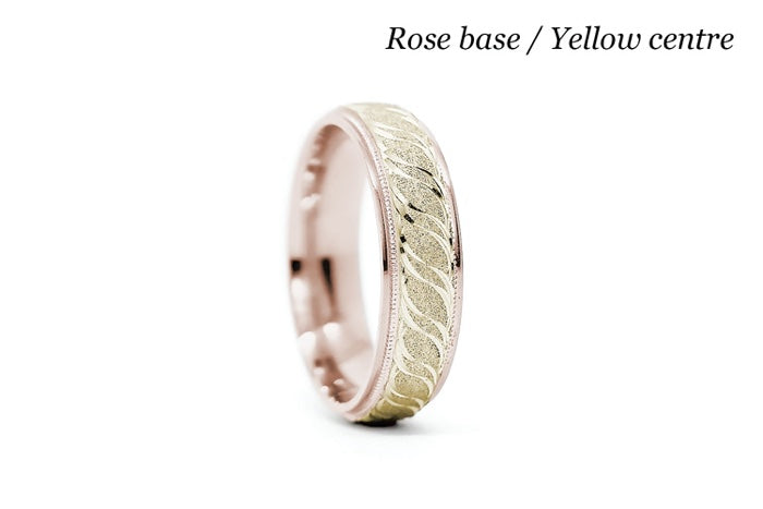 6mm Gold Filigree Sparkly Wedding Band for Men and Women | 6674