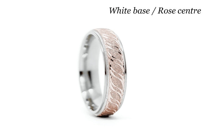 6mm Gold Filigree Sparkly Wedding Band for Men and Women | 6674