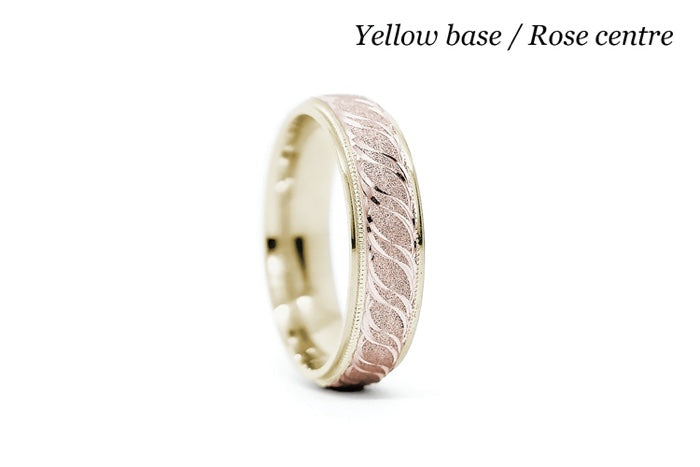 6mm Gold Filigree Sparkly Wedding Band for Men and Women | 6674
