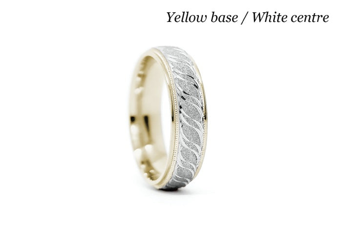 6mm Gold Filigree Sparkly Wedding Band for Men and Women | 6674