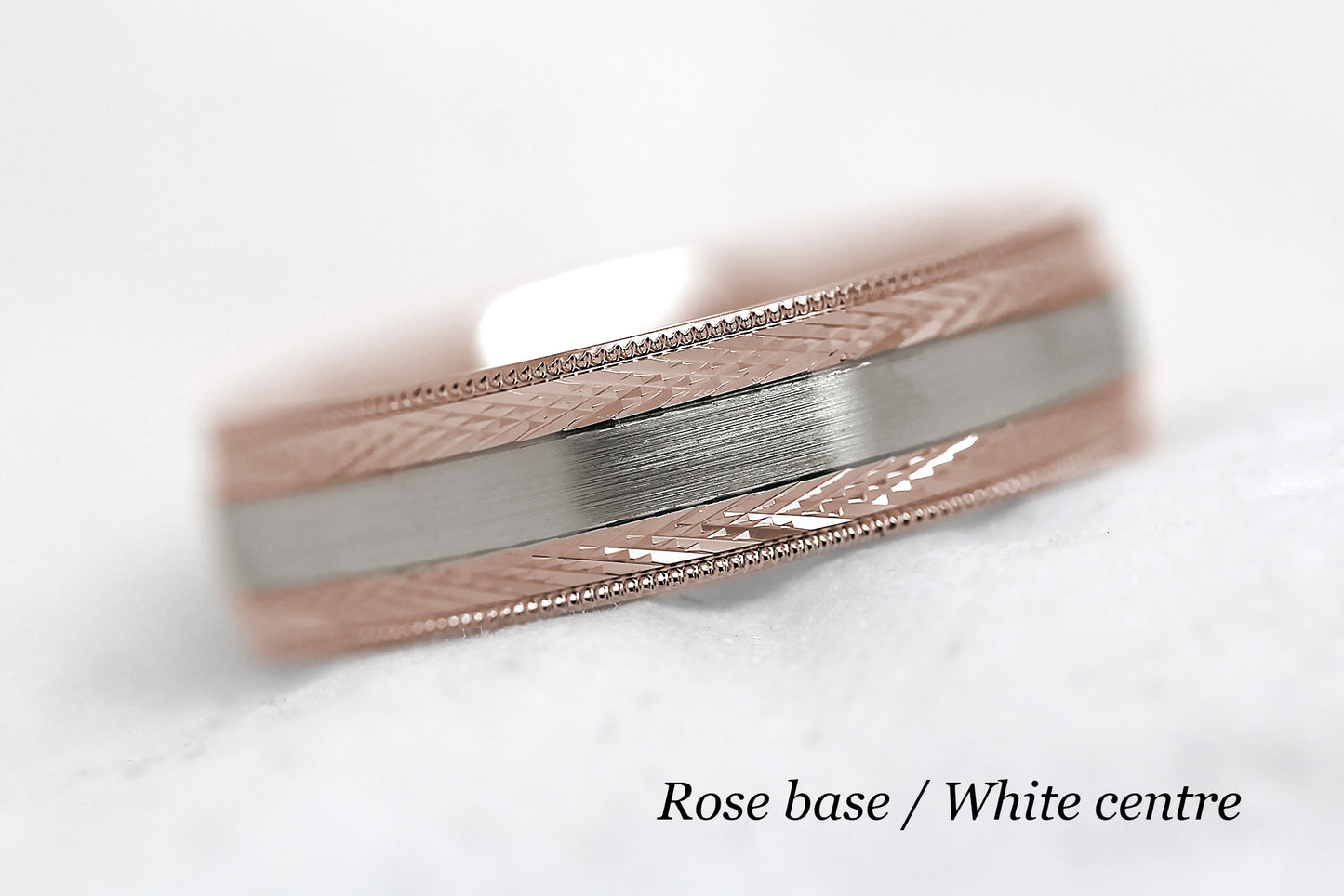6mm Gold Brushed with Filigree Edge Wedding Band for Men and Women | 6680