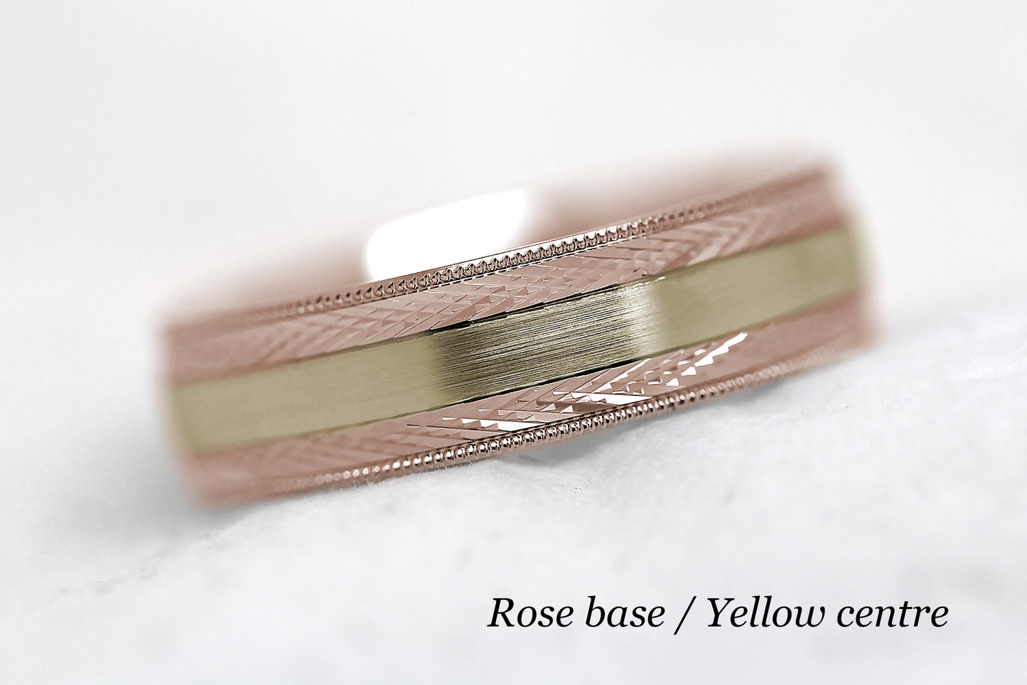6mm Gold Brushed with Filigree Edge Wedding Band for Men and Women | 6680