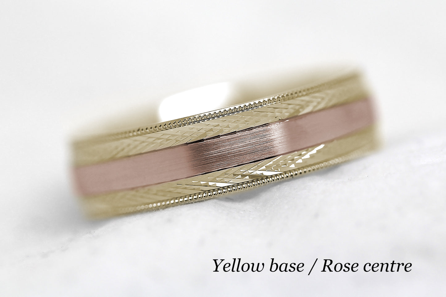 6mm Gold Brushed with Filigree Edge Wedding Band for Men and Women | 6680