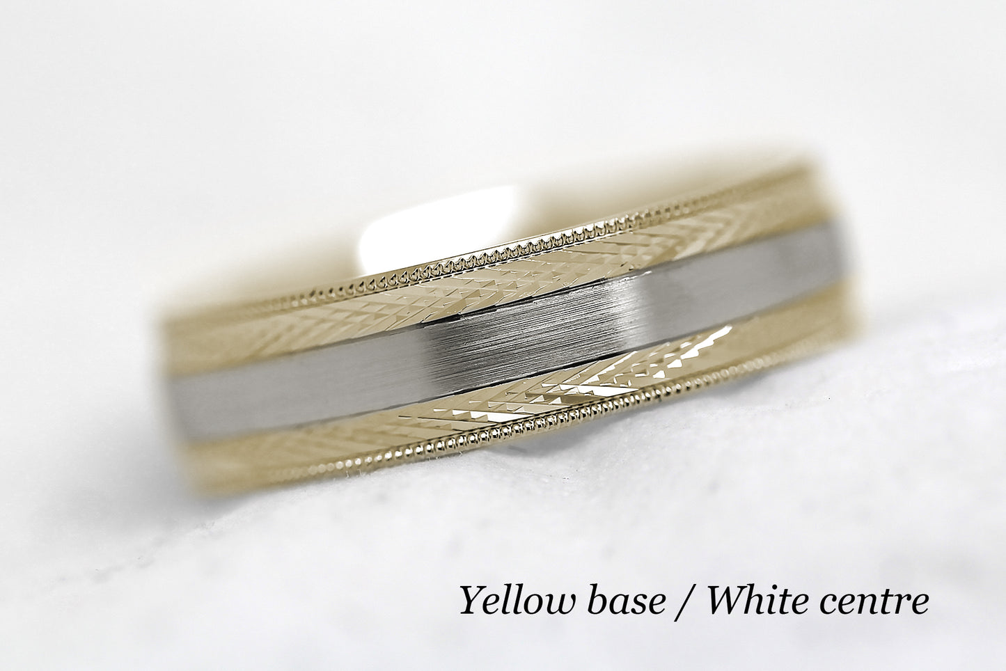 6mm Gold Brushed with Filigree Edge Wedding Band for Men and Women | 6680