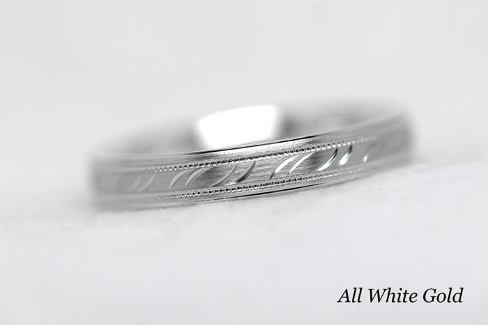 3mm Gold Filigree Wedding Band for Men and Women | AT-6693